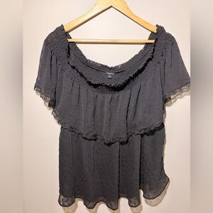 Torrid Swiss Dot Off-Shoulder Top Size 2